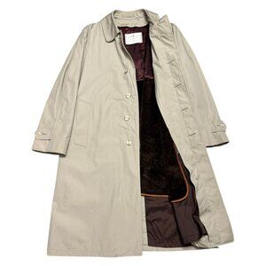 LONDON FOG TOWNE Vintage Designer Business Casual Long Trench Coat Mens 38